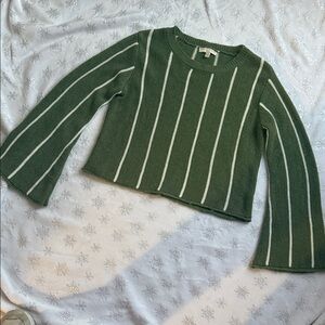 Chelsea & Violet Green and White Striped Sweater